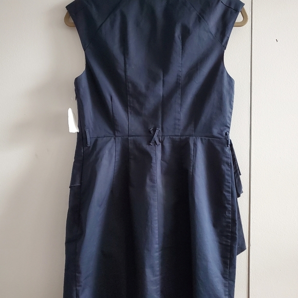 Leifsdottir Eden Navy Blue Sateen Dress Size 4 - Picture 6 of 9